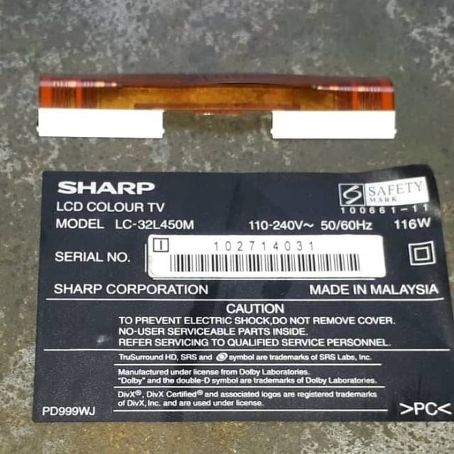 Flexible Fleksibel TCon T Con Sharp LC32L450 LC32L450M 32L450 32L450M
