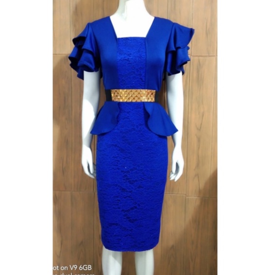 Kathryn collection 109 # Dres rok span scuba import premium kombinasi brukat gliter free belt