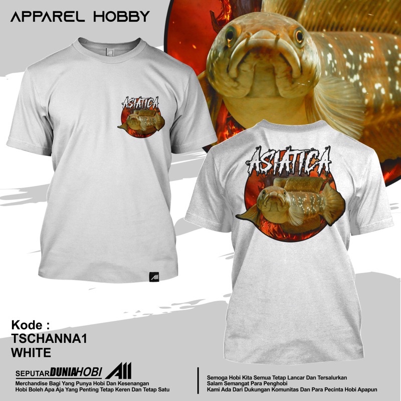 kaos ikan channa 1 asiatica white