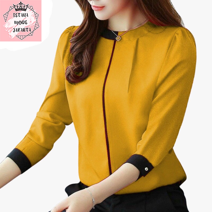 ISTANA MODE JAKARTA Verra baju atasan wanita terbaru blouse korean style blouse wanita lengan panjang-2