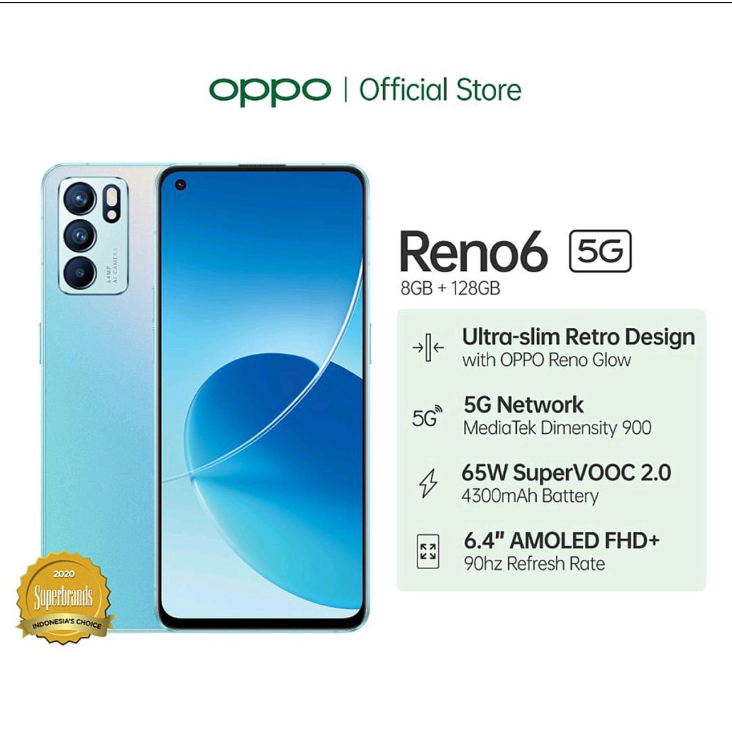 Oppo Reno 6 5G Smartphone (8GB / 128GB)