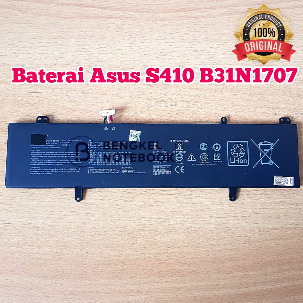 Baterai Asus X411 S14 S410 S410UA S410UN S410UQ S430 S406 A411U X411 X411UA X411UF X411UN X411UQ B31N1707