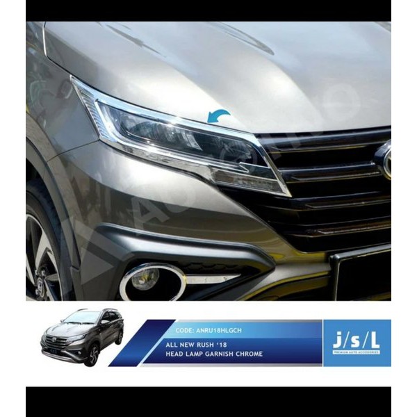 garnish depan all new rush crome garnis depan all new rush crome lis lampu depan all new rush