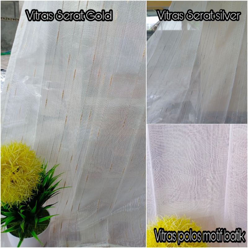 Vitrase polos serat Gold /vitrase gorden/vitrase putih/import quanlity/