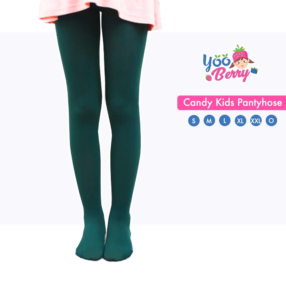 YooBerry Candy Kids Pantyhose Stocking Legging Anak Dark Green Hijau Berry Mart