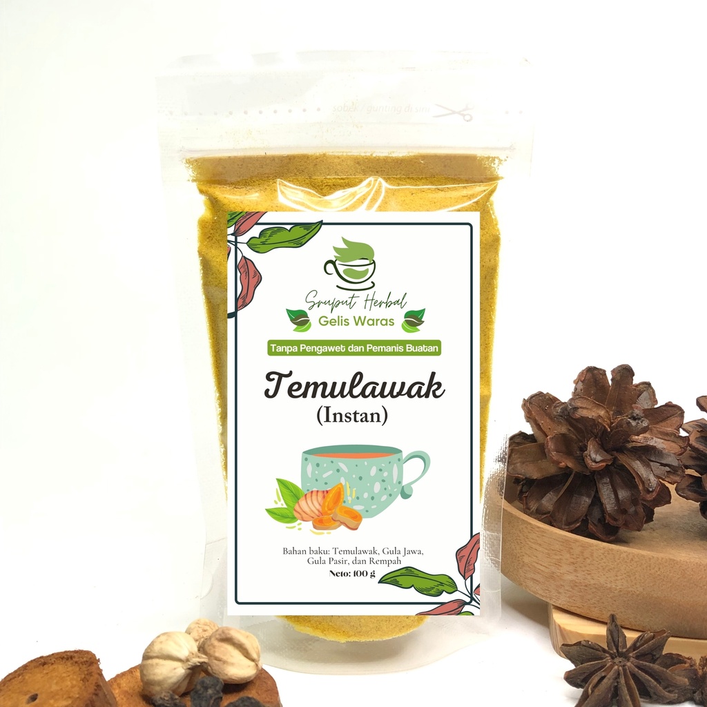 100gr Temulawak Instan Bubuk Jamu Kualitas Premium JSR Rempah Sruput Herbal [COD]