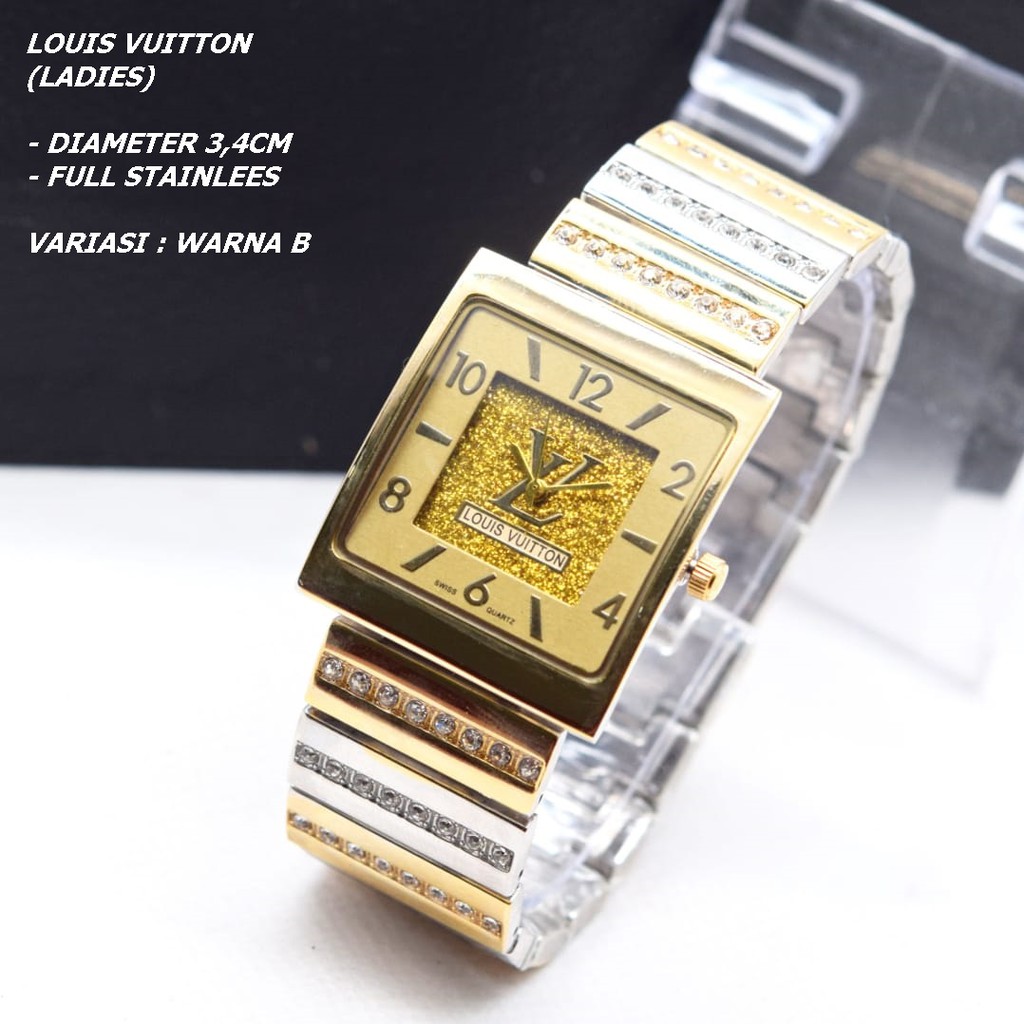 JAM TANGAN WANITA FASHION RANTAI BODY SEGI KNOP GERIGI