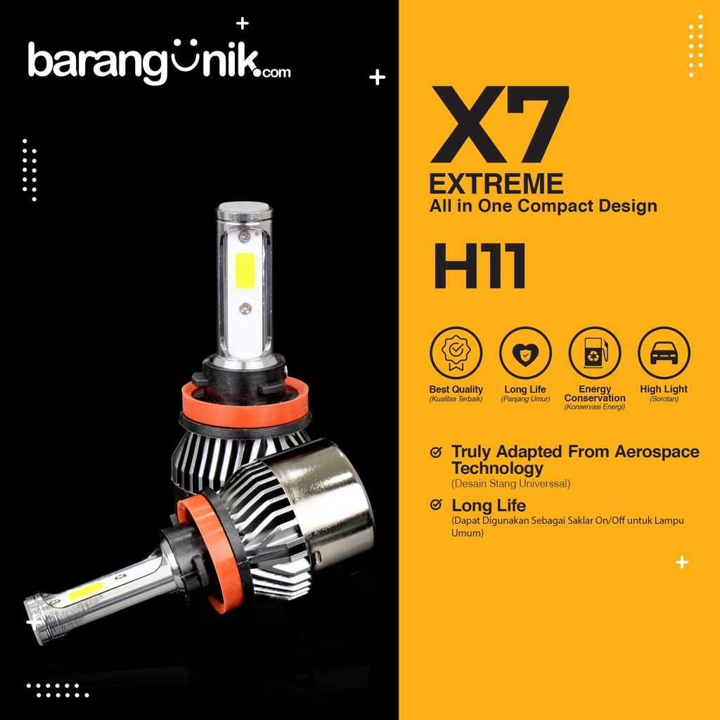 LAMPU MOBIL LED H11 ECO9 25W X7 WARNA PUTIH 6000K