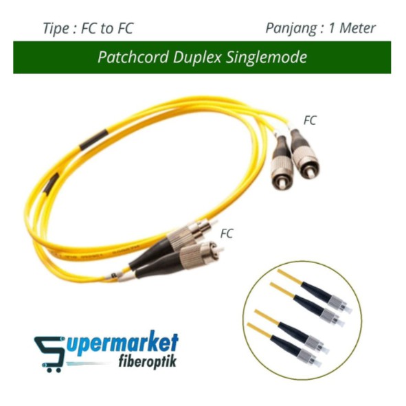 Patchcord Fiber Optik Duplex SingleMode FC to FC Panjang 1 Meter