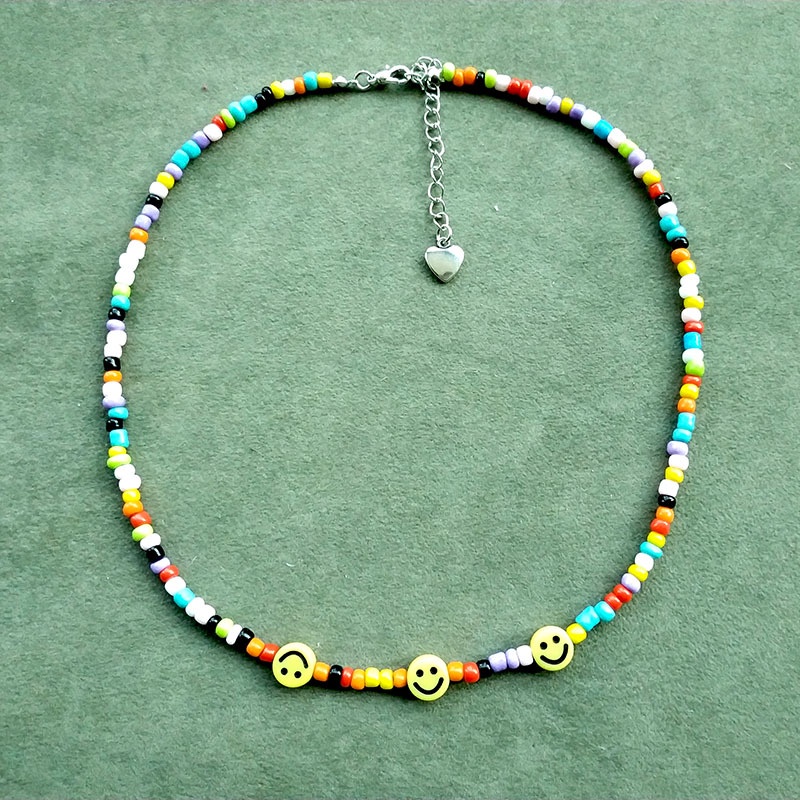 Eropa dan Amerika baru manik perhiasan set warna-warni bead Smiley gelang kalung klasik Semua akseso