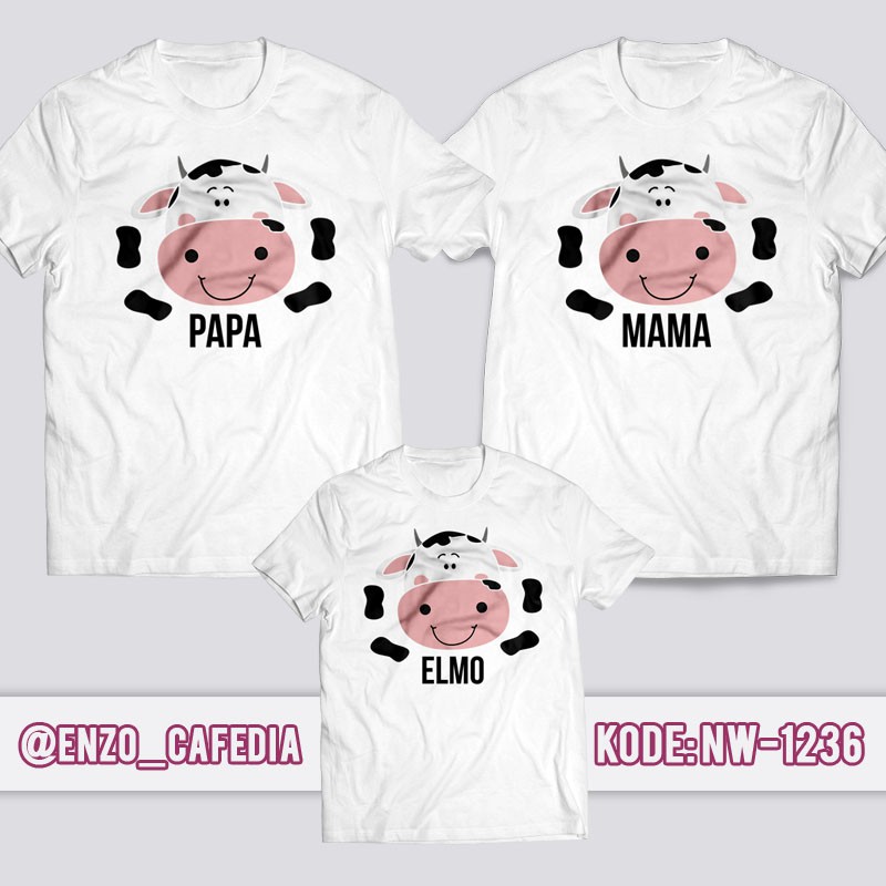 Baju Kaos Couple Keluarga | Kaos Couple Family | Desain Kaos Sapi NW 1236 | Gratis Custom Tulisan