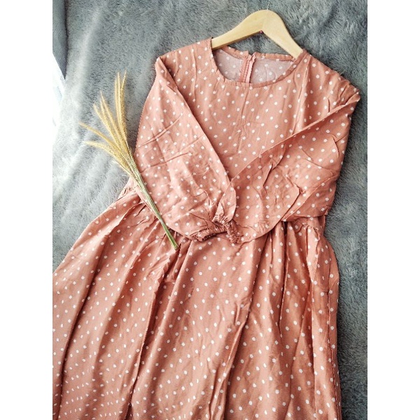 midi dress choco katun rayon busui/ long tunik