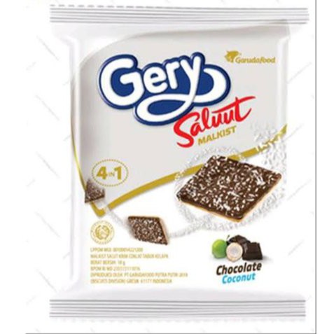 

Gery Saluut MALKIST salut krim cokelat tabur kelapa Chocolate Coconut 19gr