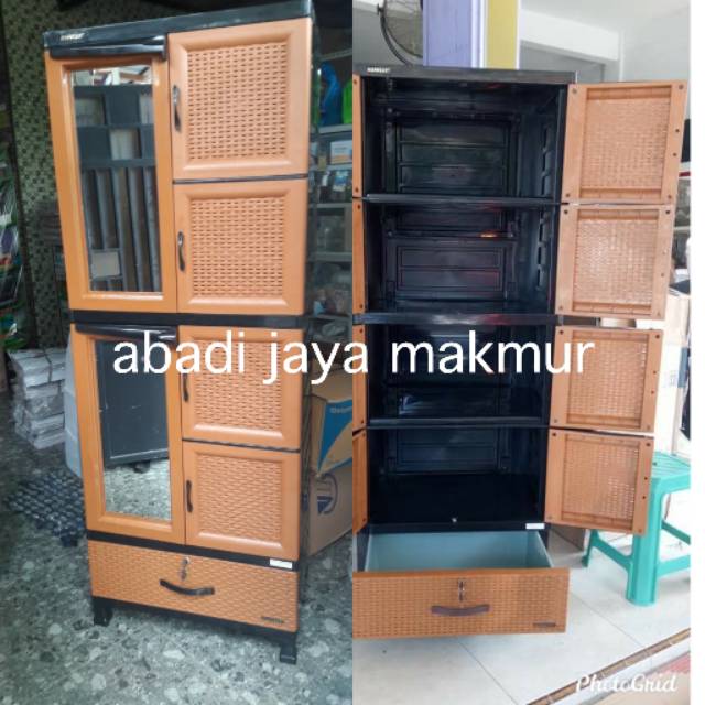 Harga Lemari Plastik 4 Susun  8 Pintu Napolly  LEMARIWEUH