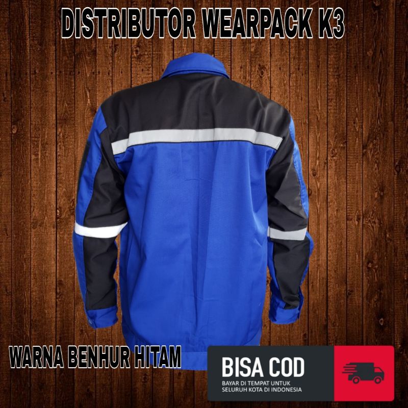 Wearpack Safety Atasan / Benhur Hitam / Seragam kerja Safety/ APD K3/ Aman