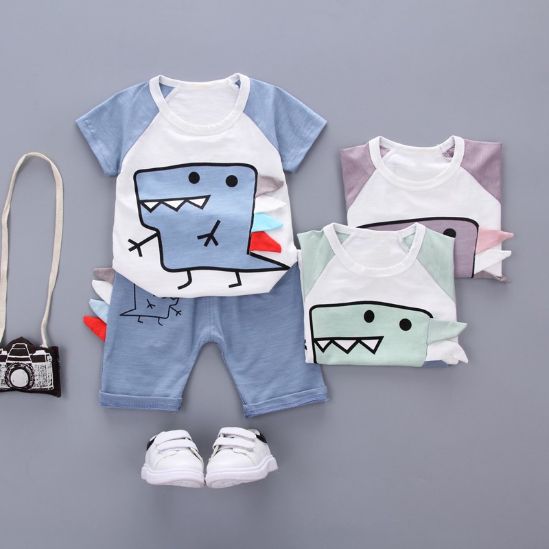 Setelan Kaos T Shirt Katun Anak Laki Laki Lengan Pendek