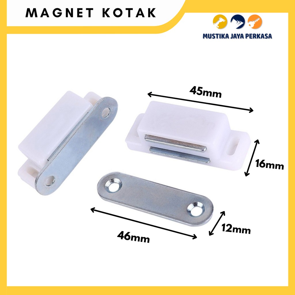 Magnet Pintu Lemari Laci Kotak Coklat Putih Besi