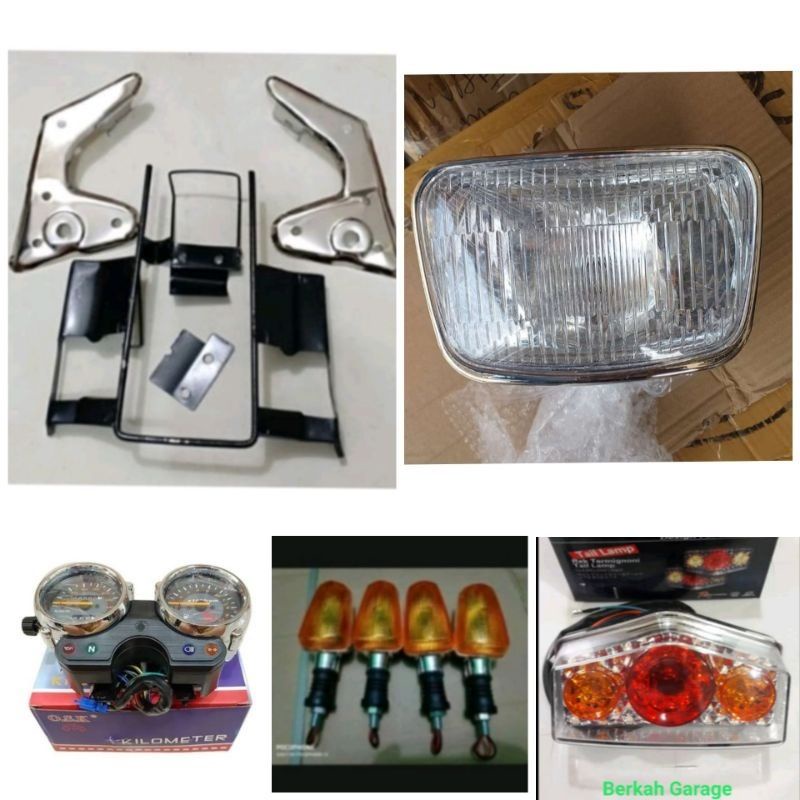 Lampu Depan Rx-King Full Crum Plus Breket Plus Sen 4 Buah Plus Spidometer Plus Stop Tebal