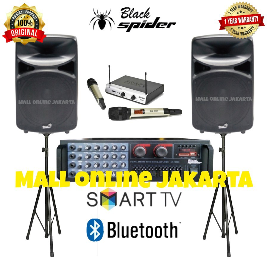 Paket sound system blackspider 15 inch bluetooth original audio 15 inc