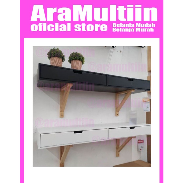 INFORMA - CHICAGO DRAWER SHELF / RAK DINDING / MEJA TV GANTUNG - Putih