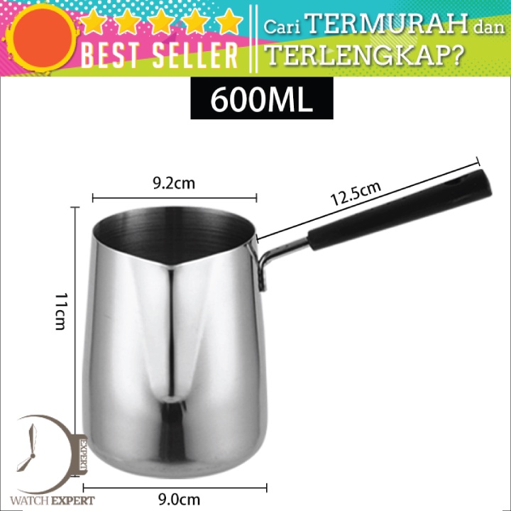 Bisa COD Gelas Kopi Espresso Latte Art Long Handle Stainless Steel 600ml - DROHOEY S07