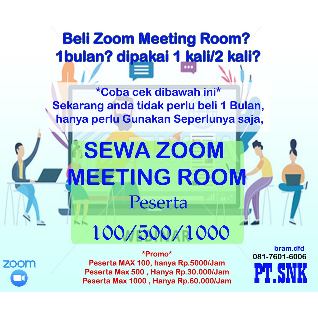 Sewa Zoom 100 peserta Zoom Meeting Pro Zoom Room Zoom Pro