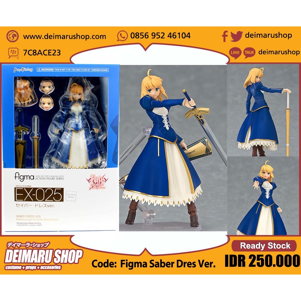 Action Figure Figma Saber Dress Version Fate Stay Night Anime Manga FG