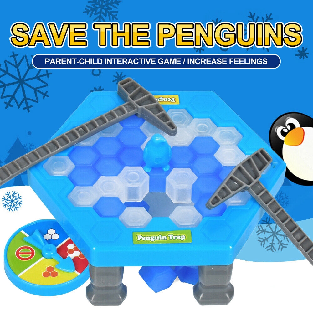 New Save the Penguin Ice Kids Puzzle Game Break Ice Block Hammer Trap Party Toy