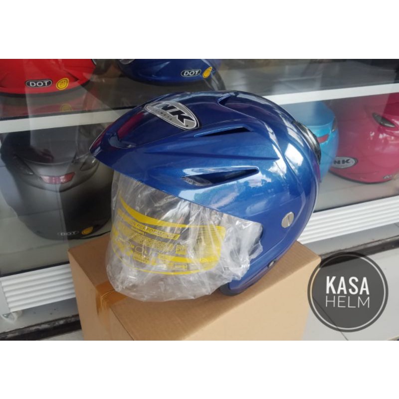 HELM INK CX22 HITAM METALIK(GRADEORI)-Biru tua