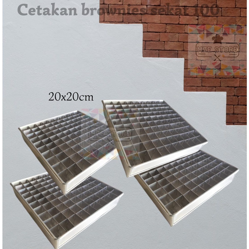 LOYANG CETAKAN BROWNIES SEKAT 100 UKURAN 20X20 CM