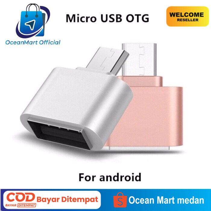 Adaptor OTG USB Micro / Type C High Speed Metal Chrome Non Kabel OCEANMART OCEAN MART Aksesoris Handphone HP Murah Grosir