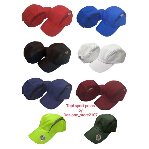 topi sport / topi perasut jaring / topi baseball / topi olahraga sepeda / topi gowes / topi senam