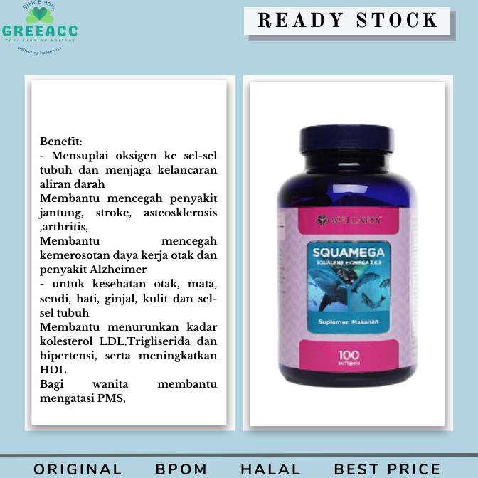 WELLNESS Squamega Squalene 369 Omega 3 6 9 Complete EFA 100 Kapsul