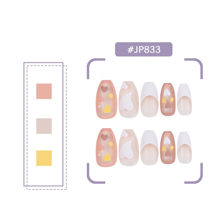 24 PCS False Nail #JP833 High Quality | Kuku Palsu Doff / Matte | Waterproof