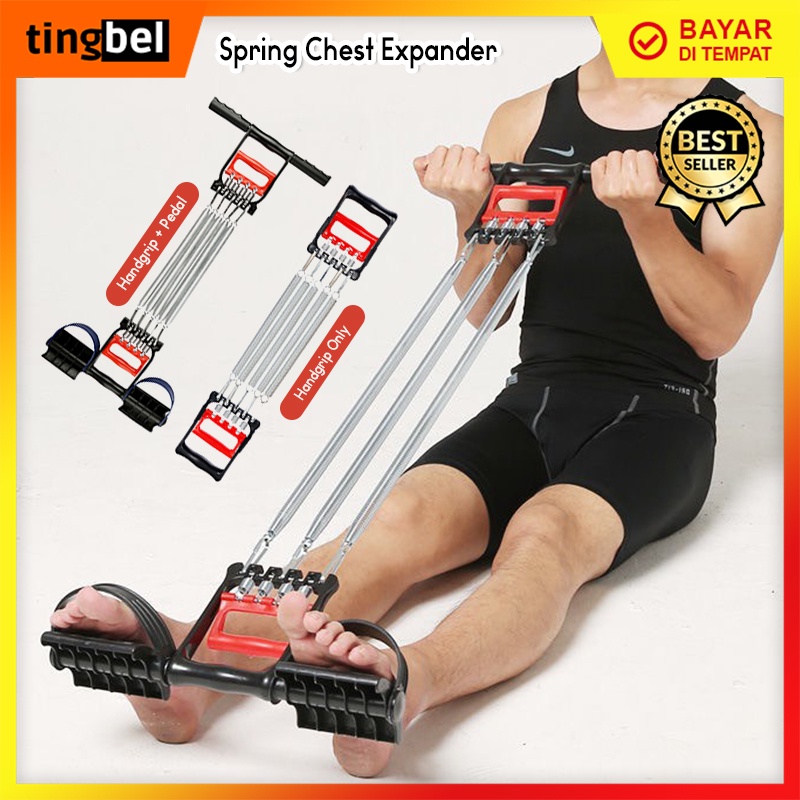 Multifungsi Spring Chest Expander 3 in 1 Hand Gripper Pull-Up Exercises Three Uses Resistance Bands 
