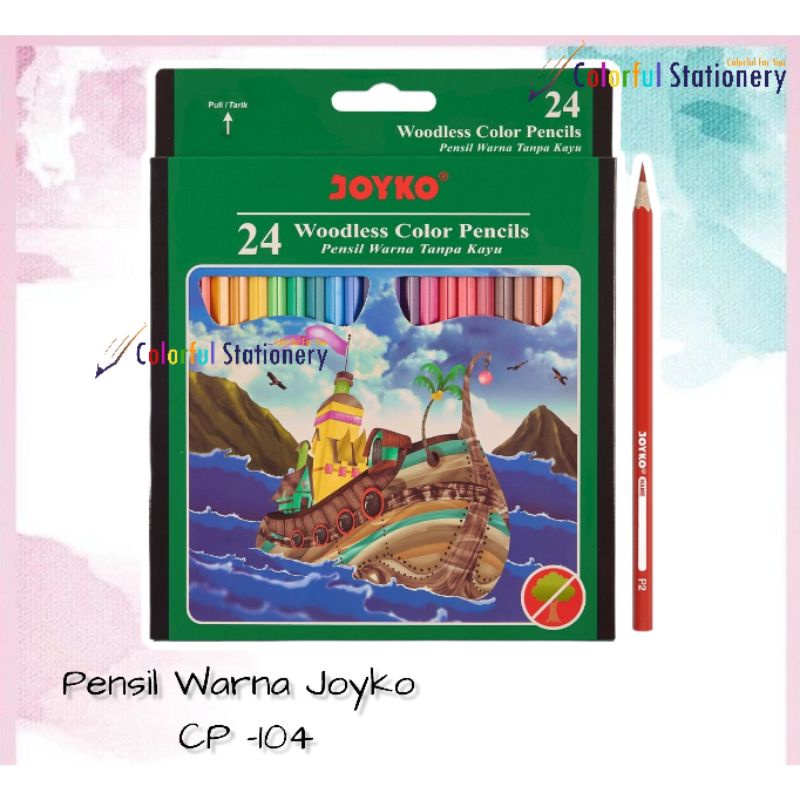 

Pensil Warna Joyko Panjang 24 Warna / Woodless Color Pencil CP 104