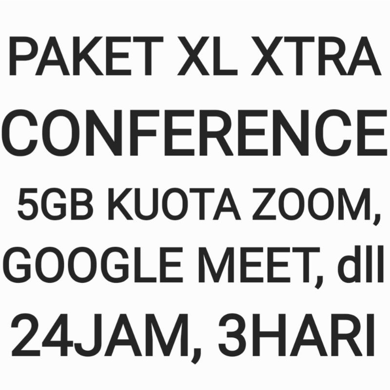Paket XL Xtra Conference Kuota Data Internet 5 GB Belajar Sekolah Online 3 Hari 24 Jam All Net Murah