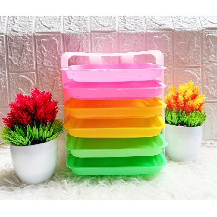 AK-6 Rak Sayur 6 Susun Tempel Gantung Kitchen Food Rack 6 Layer Rak Susun