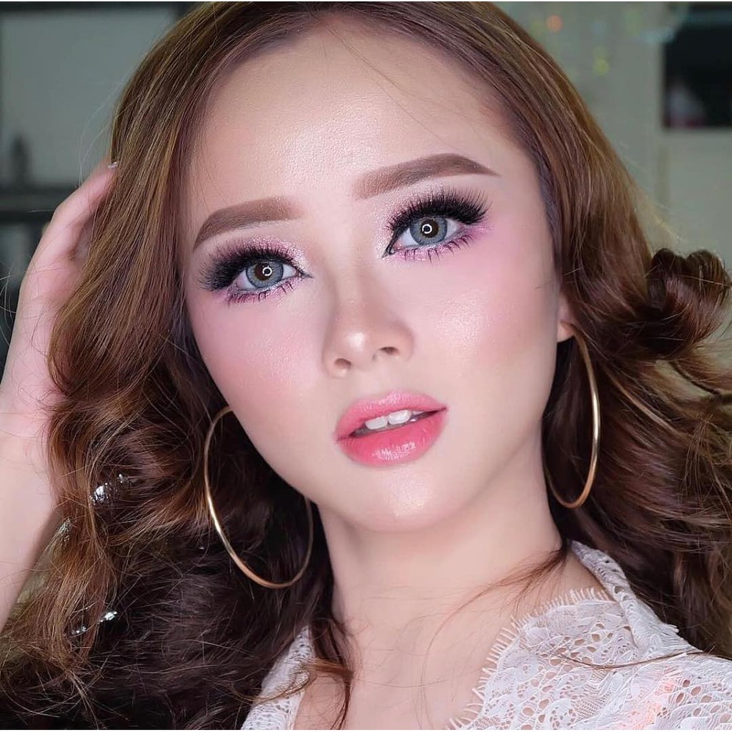 Softlens Pengantin Puffy 3 Tones Gray Grey (Abu-abu) Soft Lens Wedding Make Up Artist Mata Minus