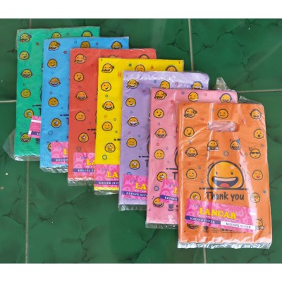 Kantong Kresek Smile/kresek Motif Smile/ Kresek Olshop Tanggung Tipis 25x35 Cm Termurah