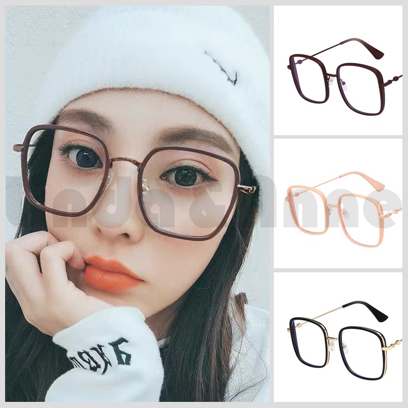 [ COD ] Oversize Frame Kacamata Anti Radiasi Wanita Kacamata Korea Fashion