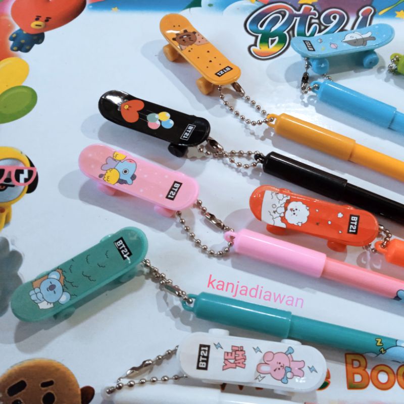 

Pulpen Unik Skateboard Pen BT21 Bolpen BTS