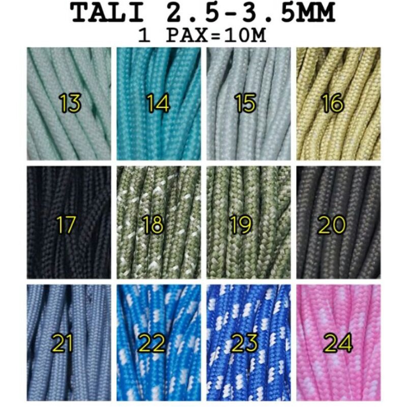 Deskripsi Tali Prusik 3mm Tali Paracord Gelang Kalung Tenda Gunung Outdoor  Tali Prusik 3mm - Panjan