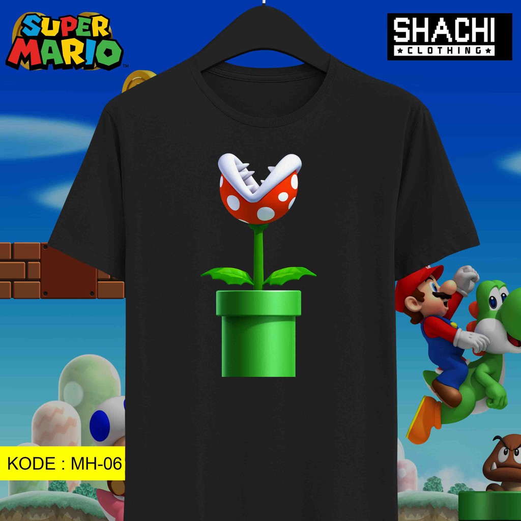 T Shirt Kaos Game Jadul SUPER MARIO - MARIO BROS – MH06 – Premium Black NSA