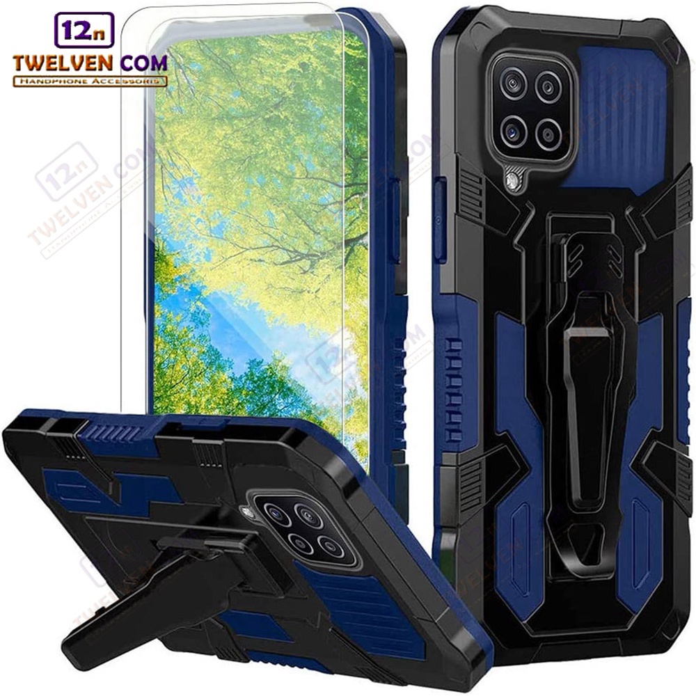 Case Shockproof Samsung A12 Armor Hardcase Stand Clip