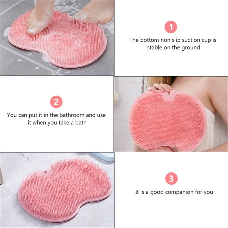 Pad Pijat Kaki Bahan Silikon Anti Slip Dengan Suction Cup Untuk Kamar Mandi