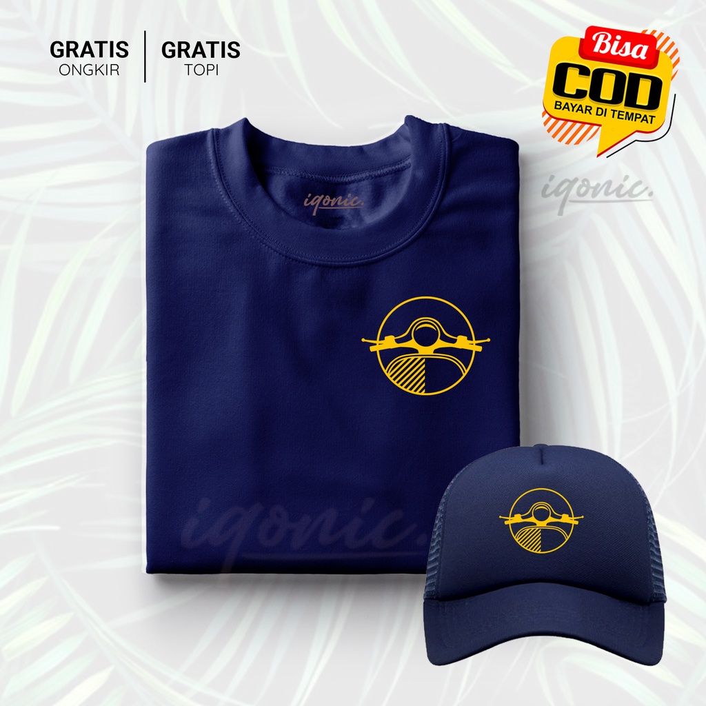 BONUS TOPI !!! Kaos Distro Pria Kaos Polos combed 30s Kaos Cewek vespa Keren X Gold premium