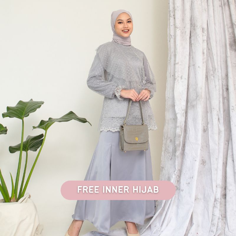 MAHARA KEBAYA SET BYGIAGIO gaun kondangan dress akad simple gaun wedding pernikahan baju muslim putih dres lamaran elegan pakaian wanita pesta elegan fashion korea dres lebaran cantik anggun mewah nyaman gaun vintage fashion gaun bahan lace velvet maxmara