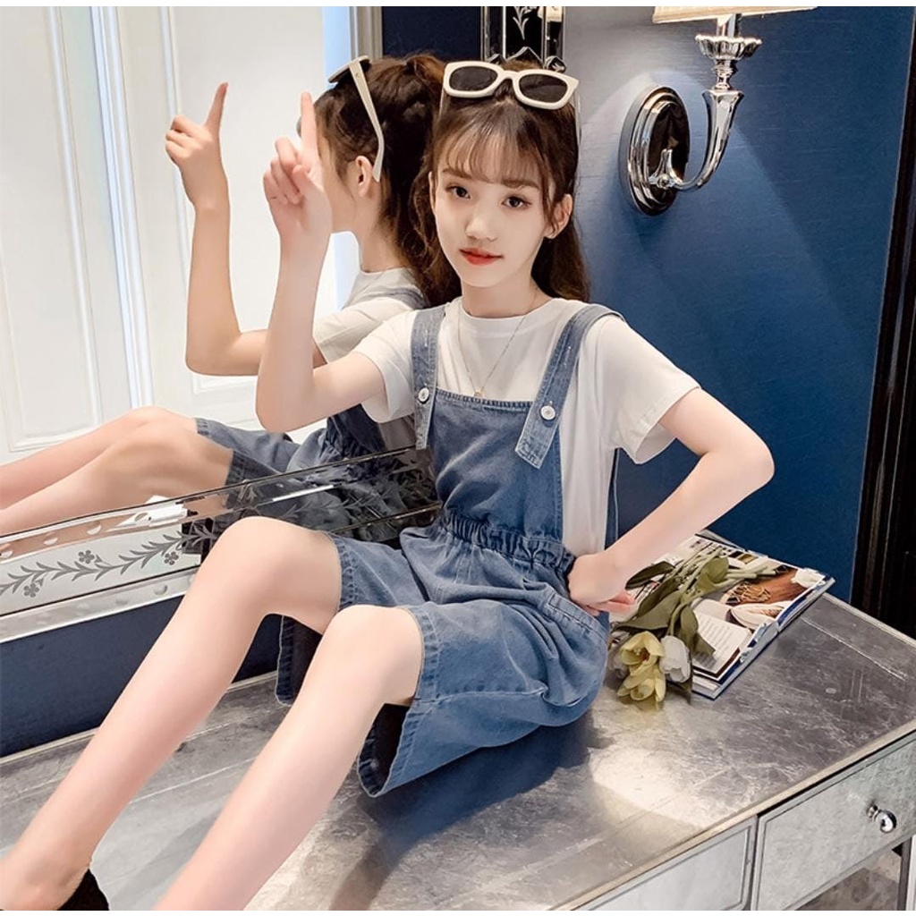 Promo !! Setelan overal anak - setelan overal wink smile import uk 2-3th (putih)