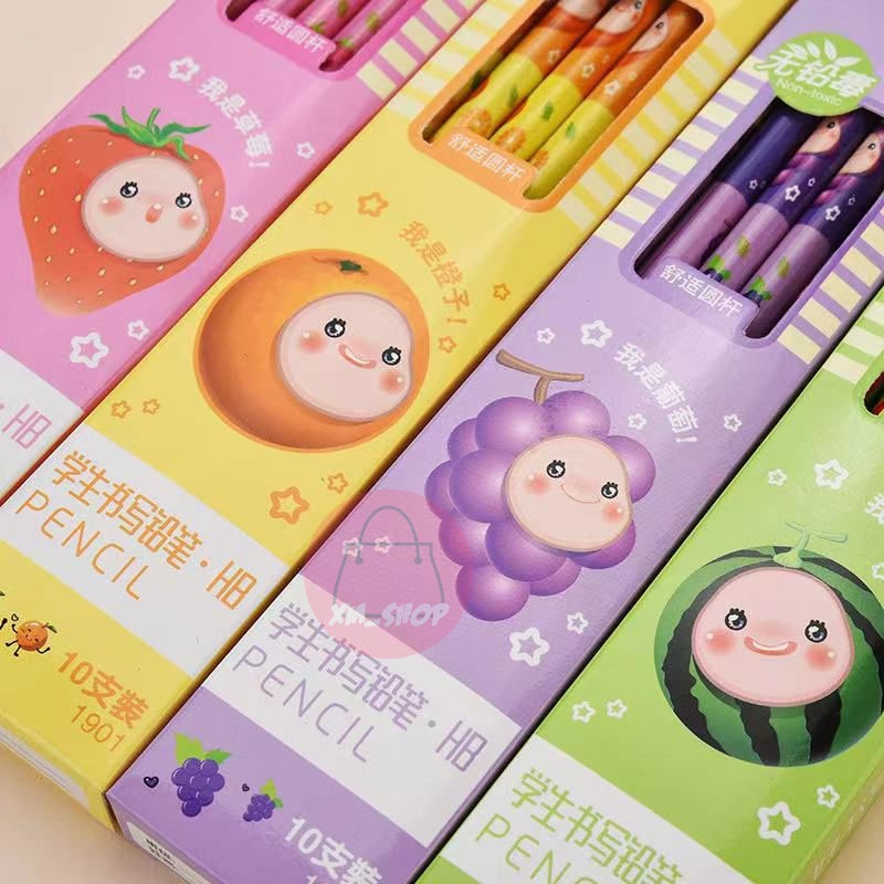 SET PENSIL ANAK SEKOLAH PENSIL HB LUCU FRUIT